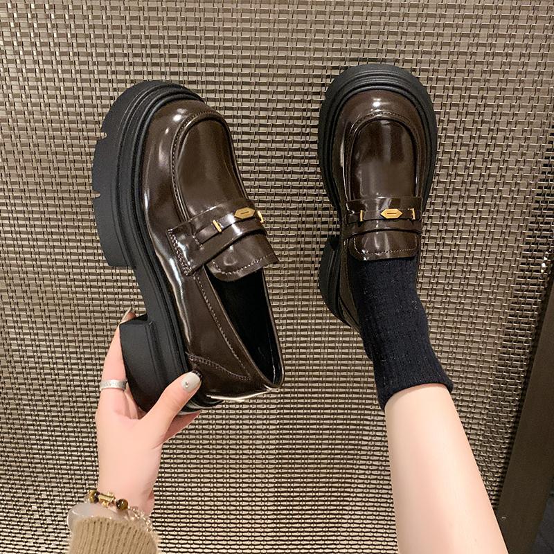 Fashion 2024 Spring Autumn Women's Elegant Round Head Wear Resistant Fashion Shallow Square Toe Thick High Heel Women Mary Jane Shoes