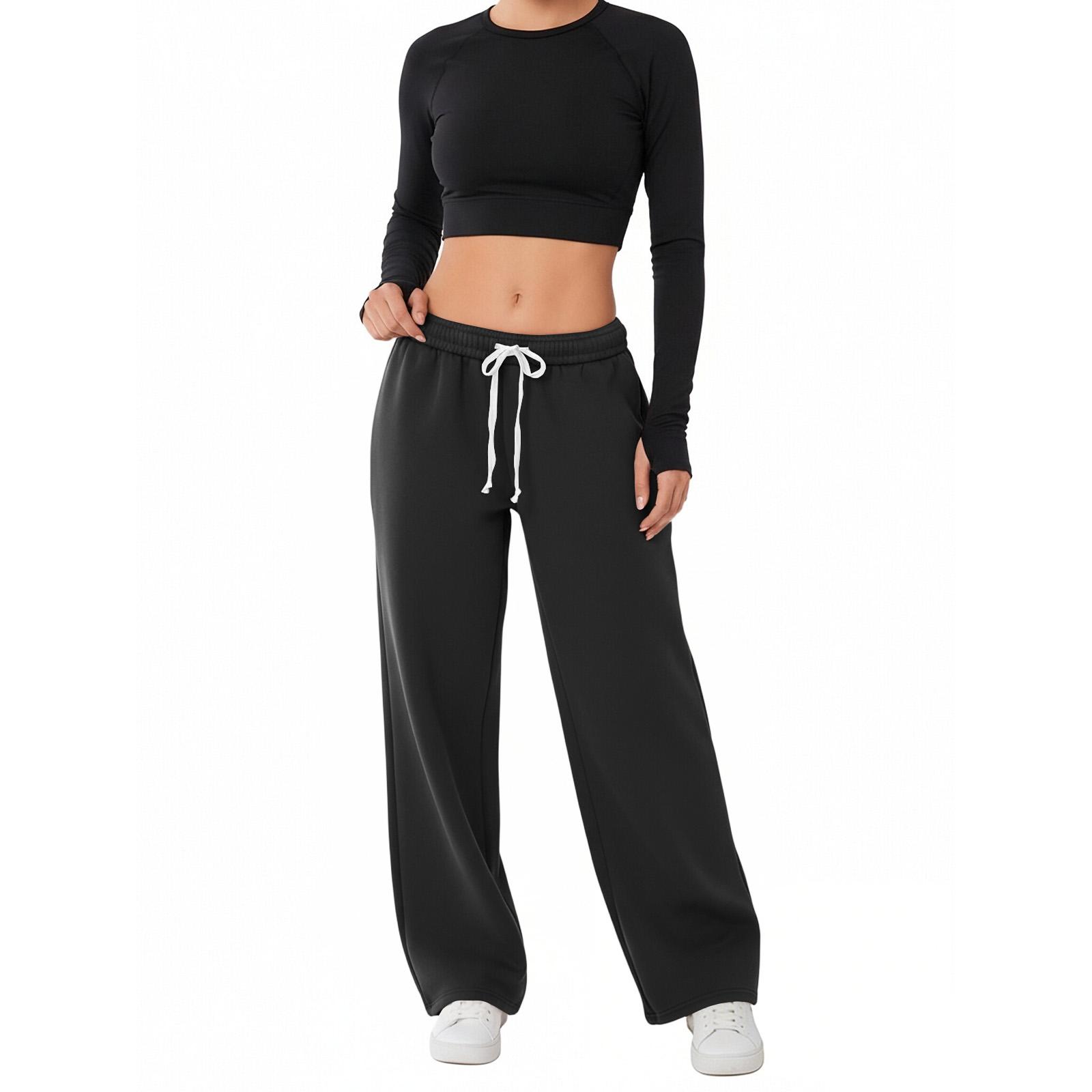 

Women s Work Clothes Sweatpants Casual Loose High Waist Jogging Pants Women s Sweatpants Casual Pants Yoga Pants Home Clothes L чёрный