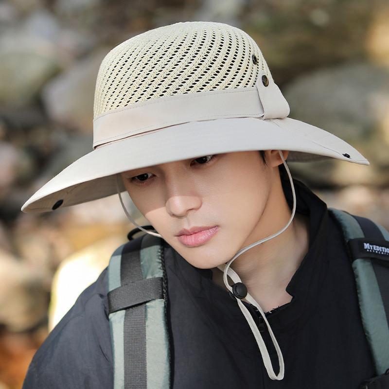 Outdoor Summer Fishermans Hat With Breathable Mesh Design And Letter Decoration
