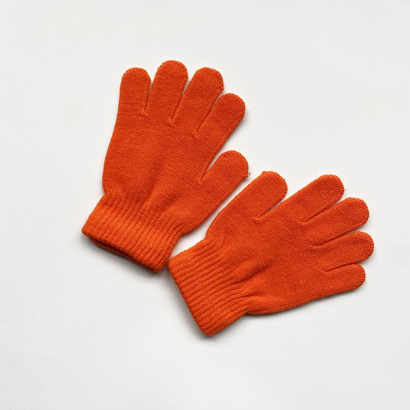 Kids Solid Color Knitted Gloves for 5-10years Students Winter Warmth Outdoor Cycling and Daily Cold Weather Wear Mittens