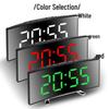 Creative Curved LED Mirror Alarm Clock with Large Display - Silent Smart Desktop Clock for Students
