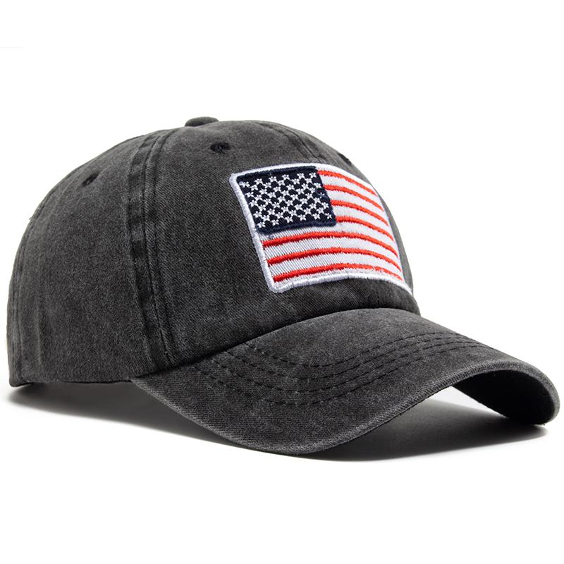Cappellino da Baseball da Uomo con Bandiera USA Ricamo Retro Cotone Lavato Cappelli da Papà Moda Cappellini Hip Hop da Donna Cappello Estivo con Visiera per l'Esterno
