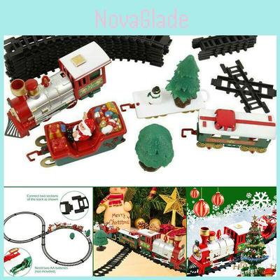Tren Muzical Electric LED Vibrant cu Șine Set Pentru Copii Cadou de Crăciun Decor Acasă