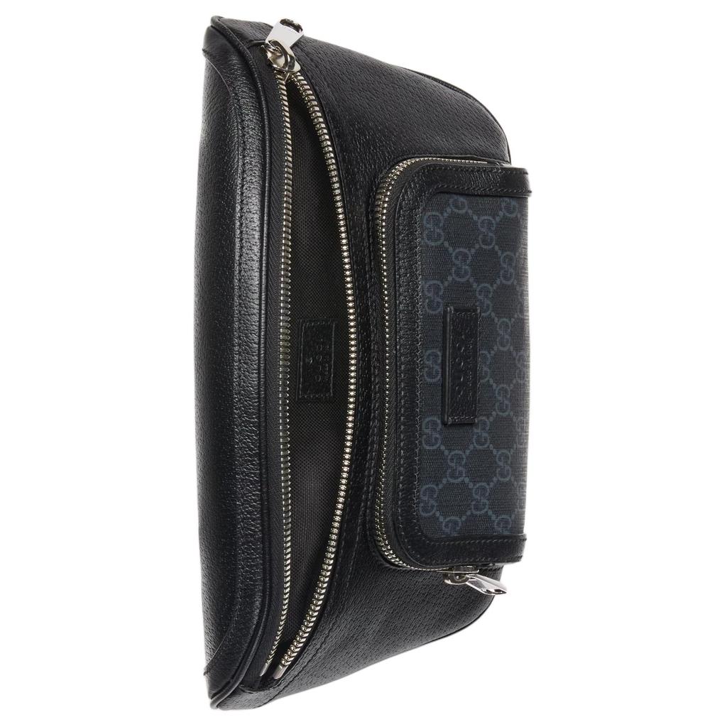 Gucci Gg Supreme Canvas a Kůže Uzavírání na zip Ledvinka Malá Pánská ledvinka Černá 795463-FADJK-1000