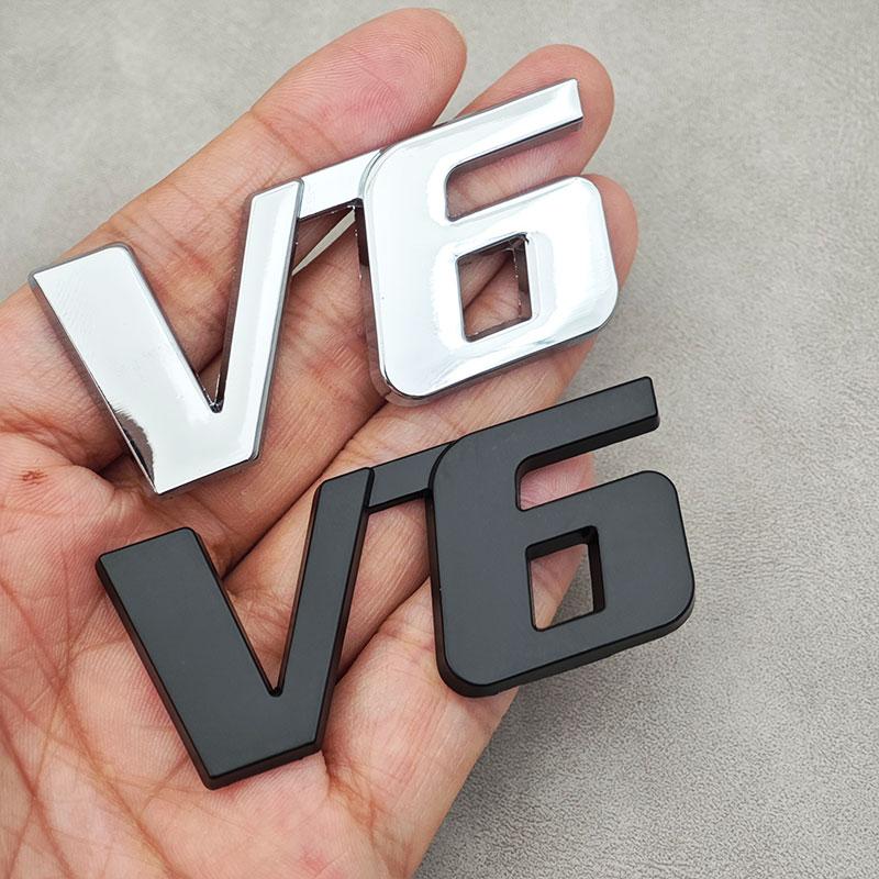 3D Metal Letter V6 Logo Car Rear Trunk Badge Emblem Sticker for Toyota Camry Corolla Rav4 Prado CHR Auto Decal Accessories DJ6