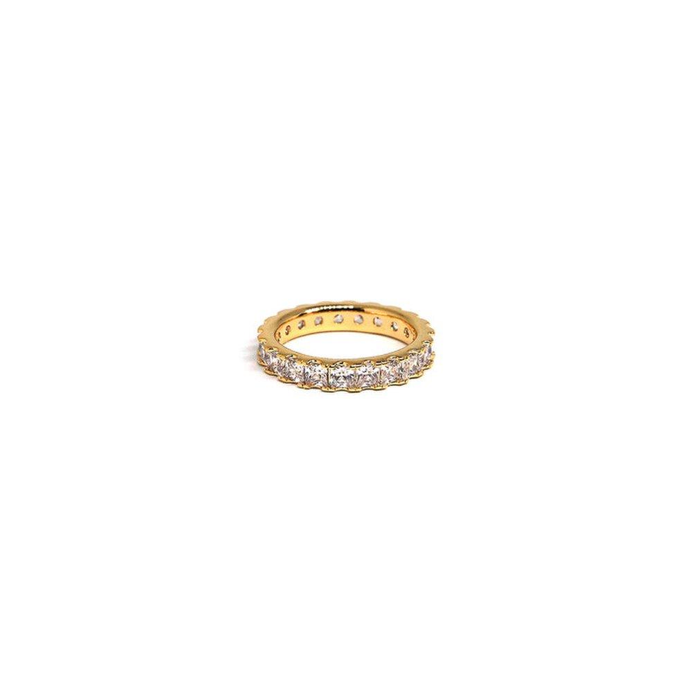 Square Cubic Bold Ring (14K) Size 13