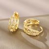 HuitanTrendy Women Hoop Earrings Hollow Out Design Wedding Party Elegant Jewelry Silver /Gold Inlaid CZ Accessories