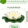 6 Stück/1 Stück EVA Künstliche Lotusblumen mit Seerosenblättern - Schwimmende Schaumstoff-Teichpflanzen für Aquarium, Pool, Wassergarten Dekoration