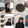 Fashionable Leopard Print Beret Hat For Women And Men Winter Fall Warm Casual Retro Style