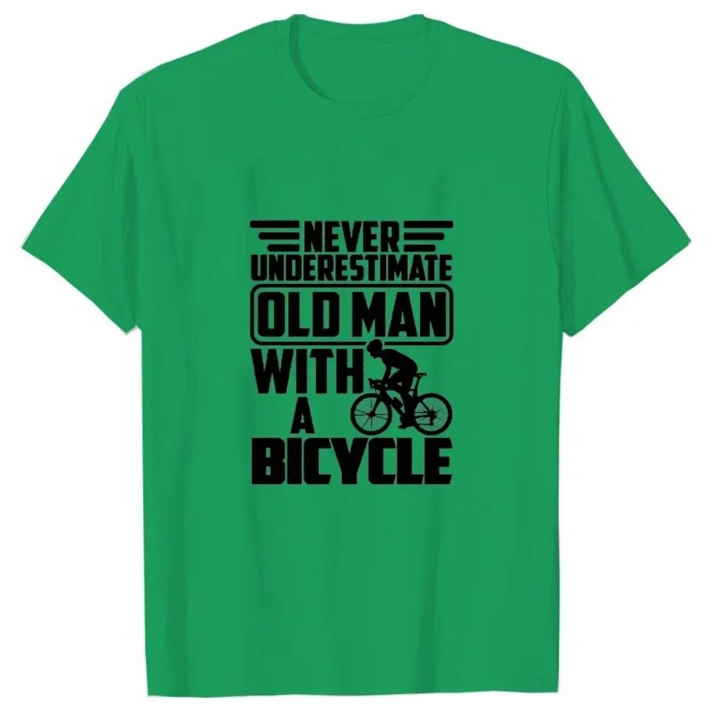 Pánské triko Nikdy nepodceňujte starého muže s potiskem na kole Trička Léto s krátkým rukávem ČERNÉ Tričko Trička Trička Oversize Košile