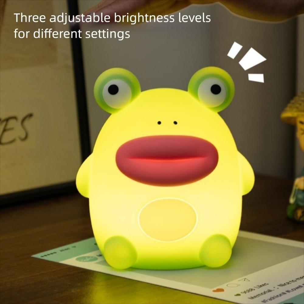 Timing Silicone Frog Night Lamp Cute Bedside Table Lamp Funny Dimmable Nursery Nightlight  Bedrooms