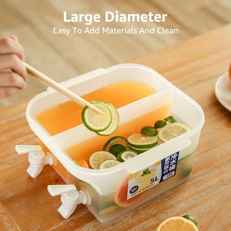 Ceainic de apă cu robinet filtrant de 5L, din plastic de înaltă capacitate, ceainic pentru conservarea ceaiului de fructe, uz casnic, rezistent la temperaturi înalte