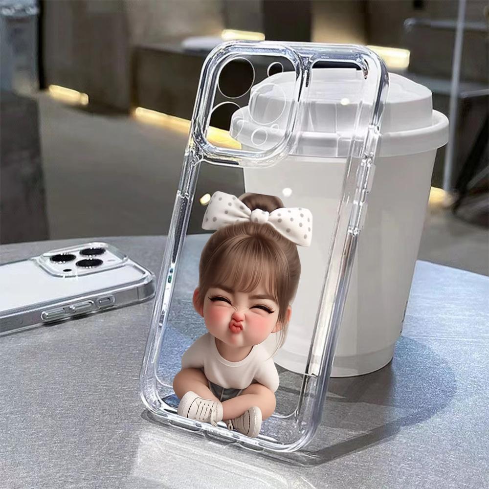 Cartoon Baby Girl Phone Case For Samsung Galaxy S26 S25 S24 S23 S22 S21 S20 FE Note20 Note10 Edge Plus Ultra Lite 5G Clear Cover