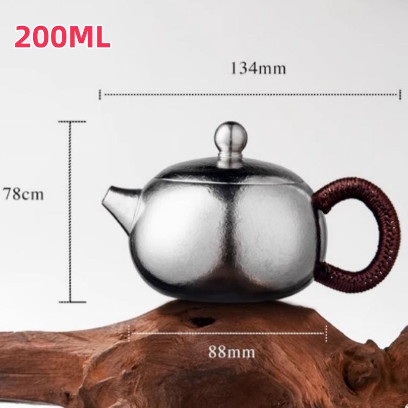 

200ml Pure Titanium Xishi Tea Pot Lightweight Antibacterial Tea Set for Home Camping Travel Preserving Freshness Business Gifts