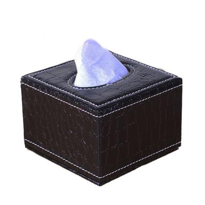 Faux Leather Square Paper Holder Tissue Dispenser Storage Box Car Home Decor