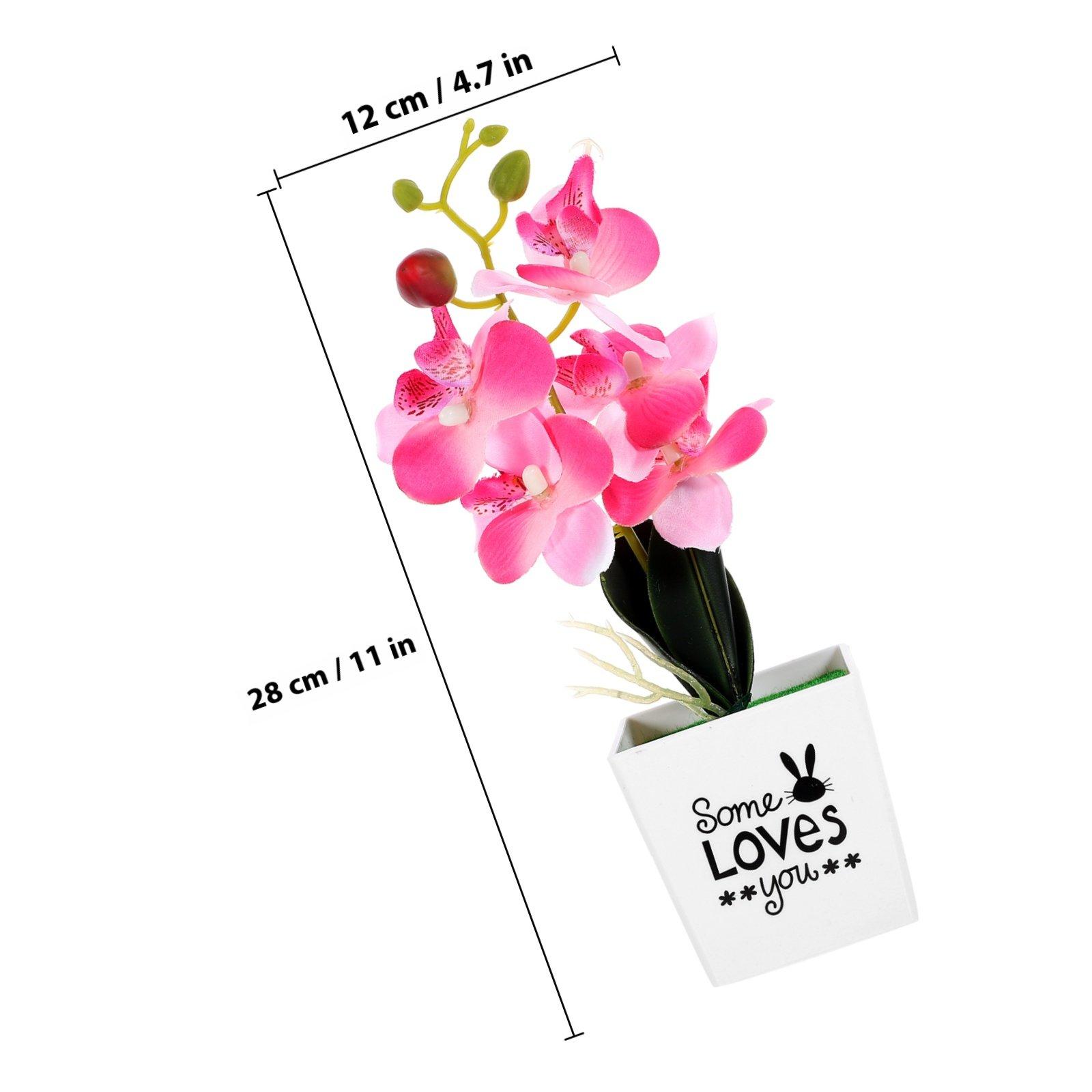 

Artificial Moth Orchid Bonsai Desktop Fake Potted Flower Lightweight Simulation Plant Decoration for Home Office Hotel красный