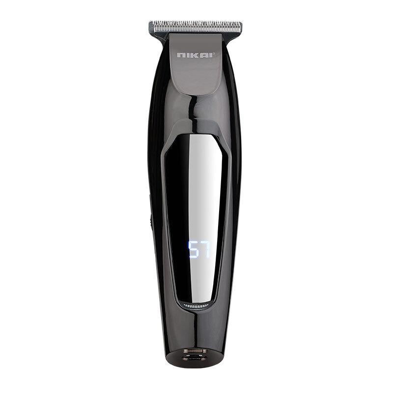 

New LCD digital display hair clipper oil head push white electric clipper hair salon special trimming carving pusher