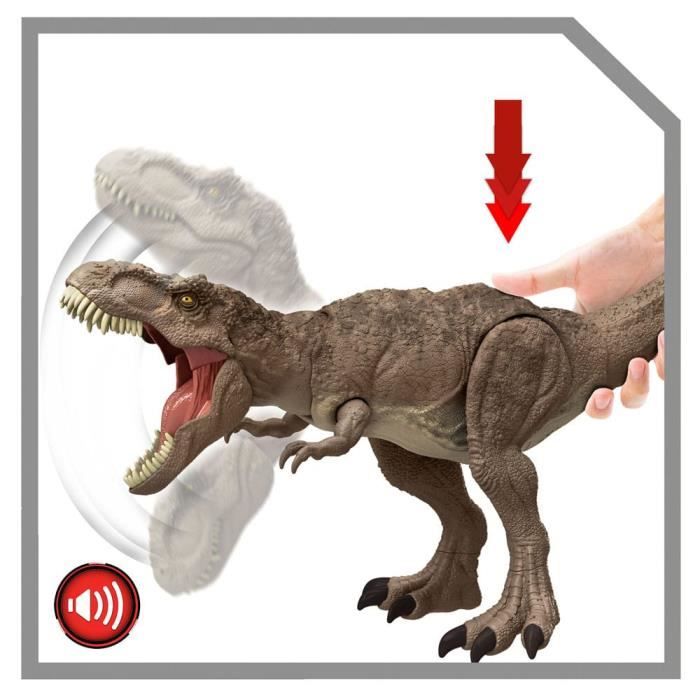 Figurine - MATTEL - Tyrannosaure Attaque Impitoyable - Fonction sonore - Dents extensibles - 54 cm