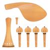 Violin Accessories Set with Pegs Boxwood Tailpiece Chinrest Grain for Luthier, Students,