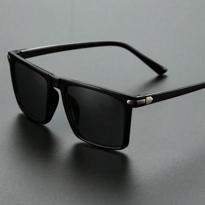 Occhiali da sole quadrati neri classici non polarizzati da uomo, occhiali da sole a specchio alla moda, unisex, vintage, antiriflesso, per la guida