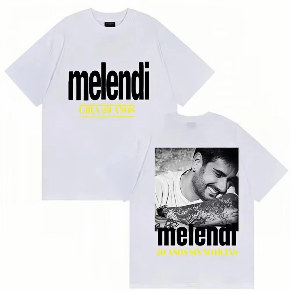 2026 Rapper Melendi Tour Album Graphic T Shirt Mens Retro High Quality Cotton Tshirts Hip Hop Clothing Tshirt Streetwear