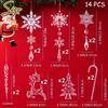 14 Stück Weihnachts-Acryl-Ornamente Set Klare Schneeflocke Eiszapfen Weihnachtsbaum Hängeanhänger Weihnachts-Heimdekoration Neujahrsgeschenke