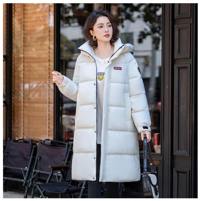 Womens Long Puffer Coat 2026 Winter Hooded Warm Cotton-Padded Jacket Casual Loose Fit Daily Wear