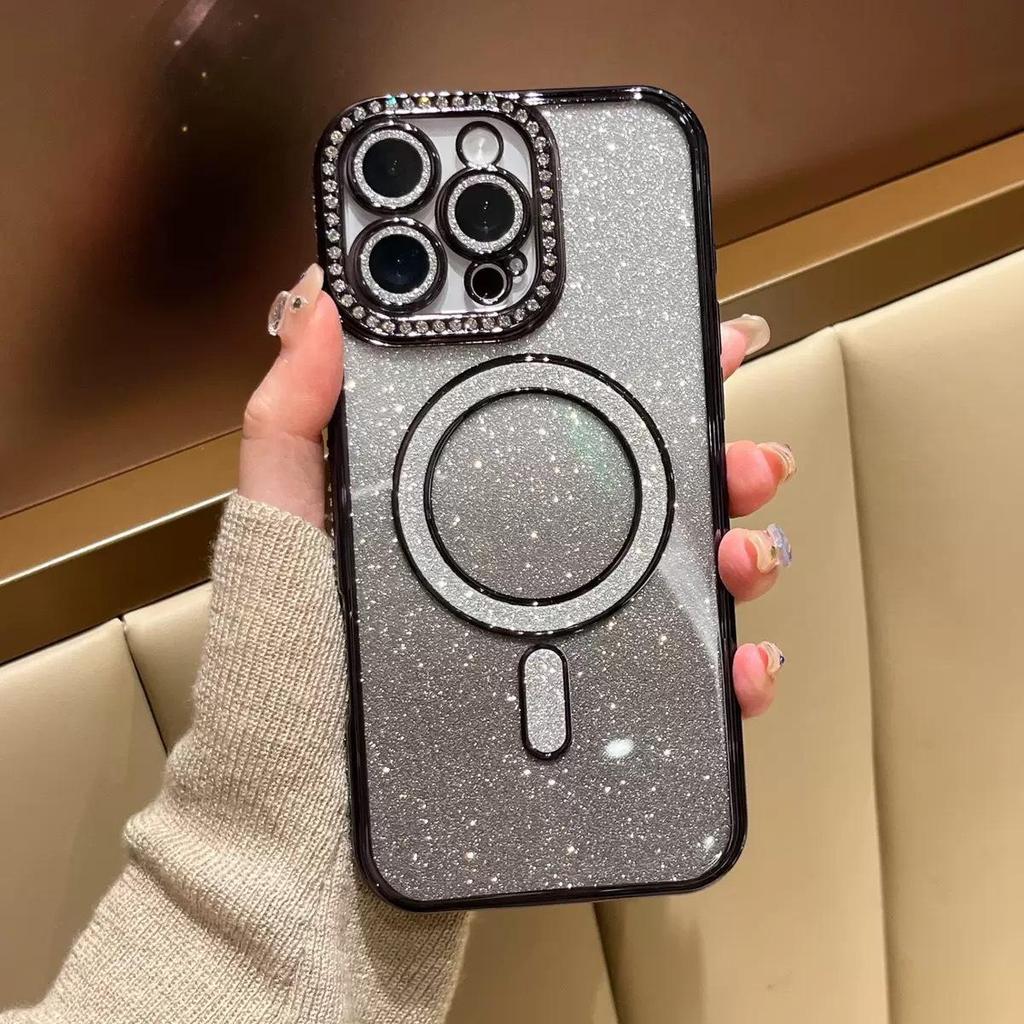 Glitter Magnetic Wireless Charging Case for Apple iPhone 17 Pro Max/16/15/14/13