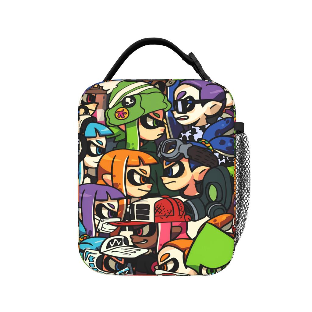 Splatoons Shoot Lunch Bag Portable Lunch Box Child School Print Cooler Bag Fun Oxford Thermal Tote Handbags