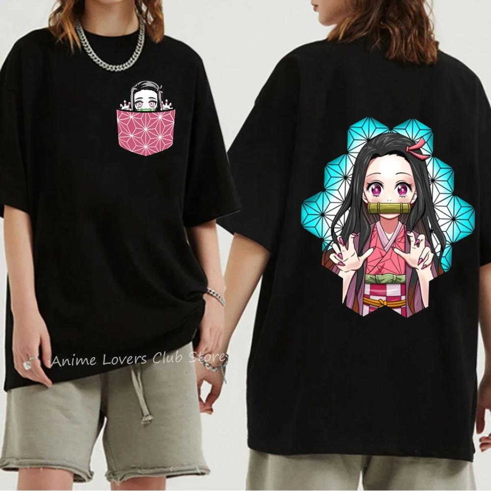 Japanese Anime Demon Slayer Graphic Print T Shirt Fashion Casual Crew Neck Short Sleeve Plus Size T Shirt Women