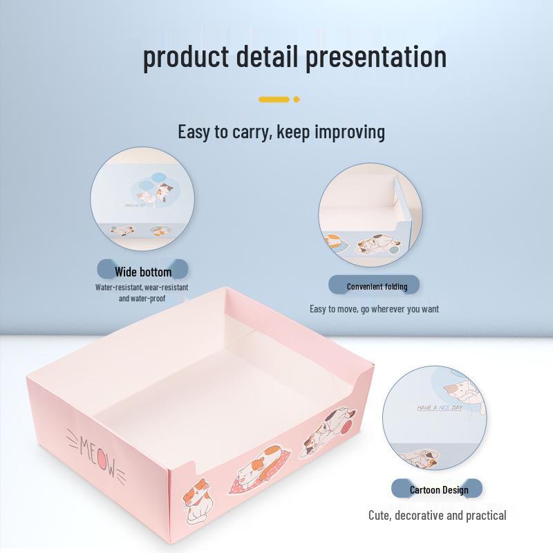 Foldable Large Capacity Cat Litter Box: Durable, Thickened, and Disposable for Travel