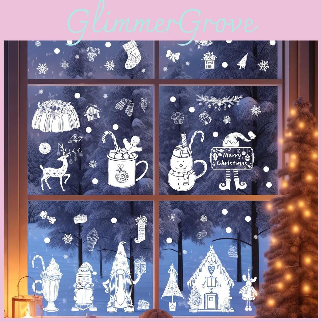 Snowflake Window Reindeer Sticker Static Pvc Glass Decals For Christmas Decor