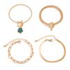 Vintage Metal Snake Bone Chain Clover Necklace Set Female Hip Hop Punk Necklace