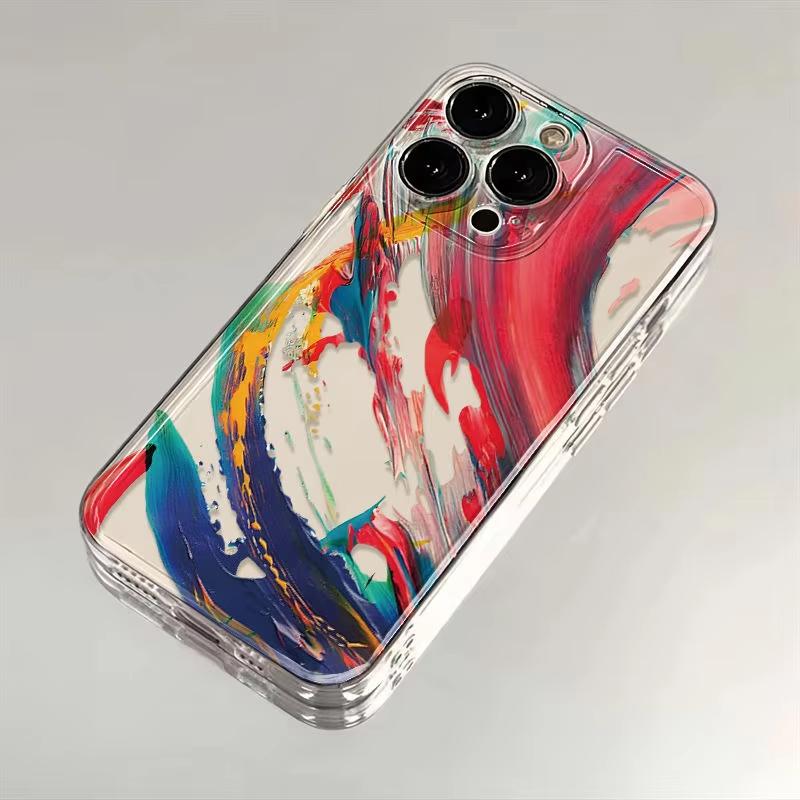 Watercolor Splashed Ink Phone Case For Samsung Galaxy S26 S25 Ultra S24 S23 FE S22 S21 Plus S20 A73 A72 Clear Bumper Cover