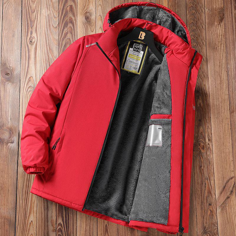 Men's Mid-Length Winter Coat, Fleece-Lined and Extra Thick for Middle-Aged and Elderly