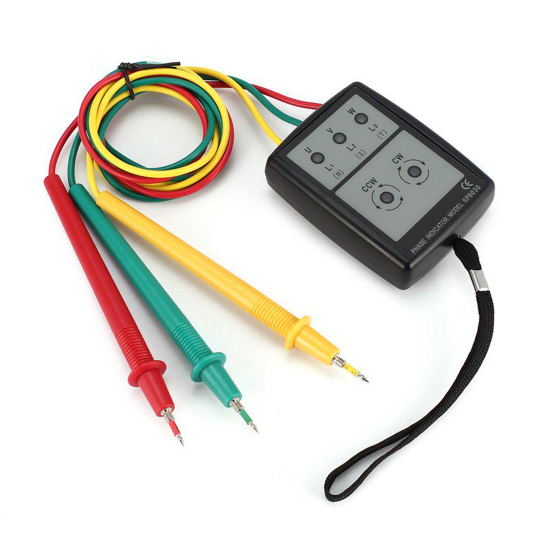 SP8030 3 Phase Rotation Sequence Indicator Meter Tester Detector 200V-480V