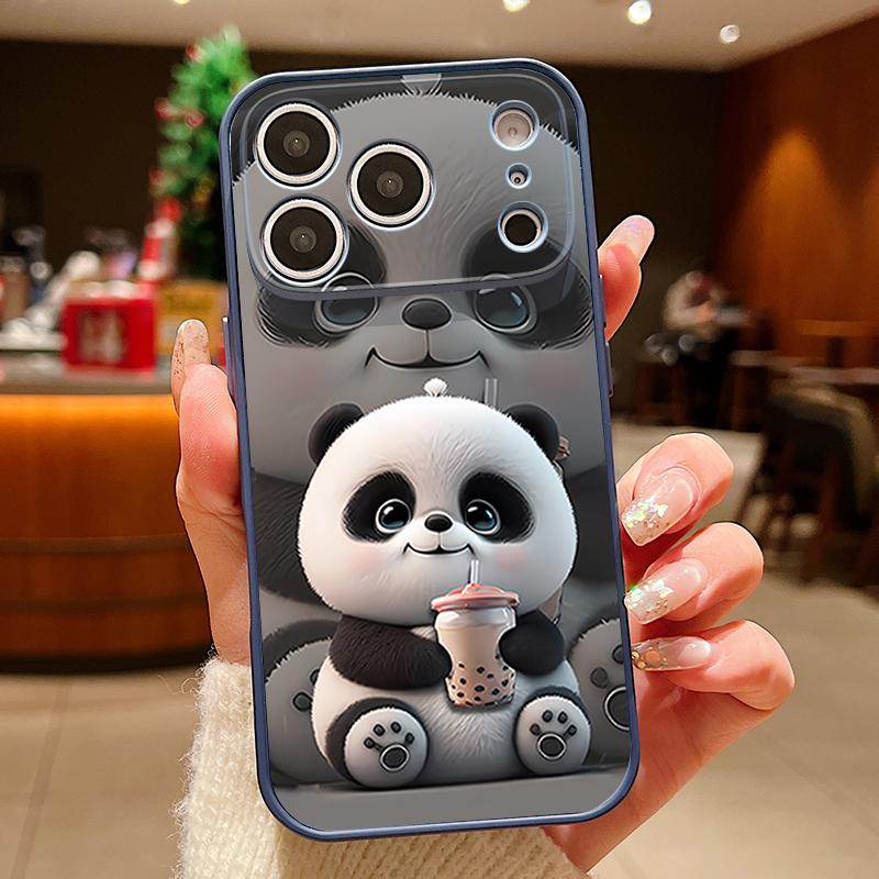 Milk Tea-drinking Panda Case For iPhone 17 Pro Max Magnetic For Magsafe Skin Feeling Cover For iPhone 16 15 14 13 Pro Max