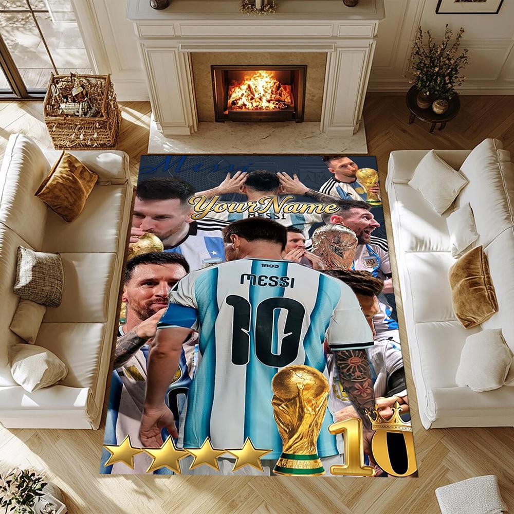 Messi 18 Personalized Text Floor Rug Office Rug Suitable for Bedrooms Outdoor Playrooms Dormitory Anti-slip Rug Anime Office Decor