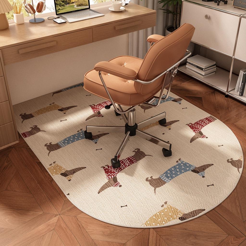Study Carpet Non-Slip Waterproof Wear-Resistant Floor Mat Children'S Room Fun Cute Pattern Rug Semicircle Home Decoration Mats
