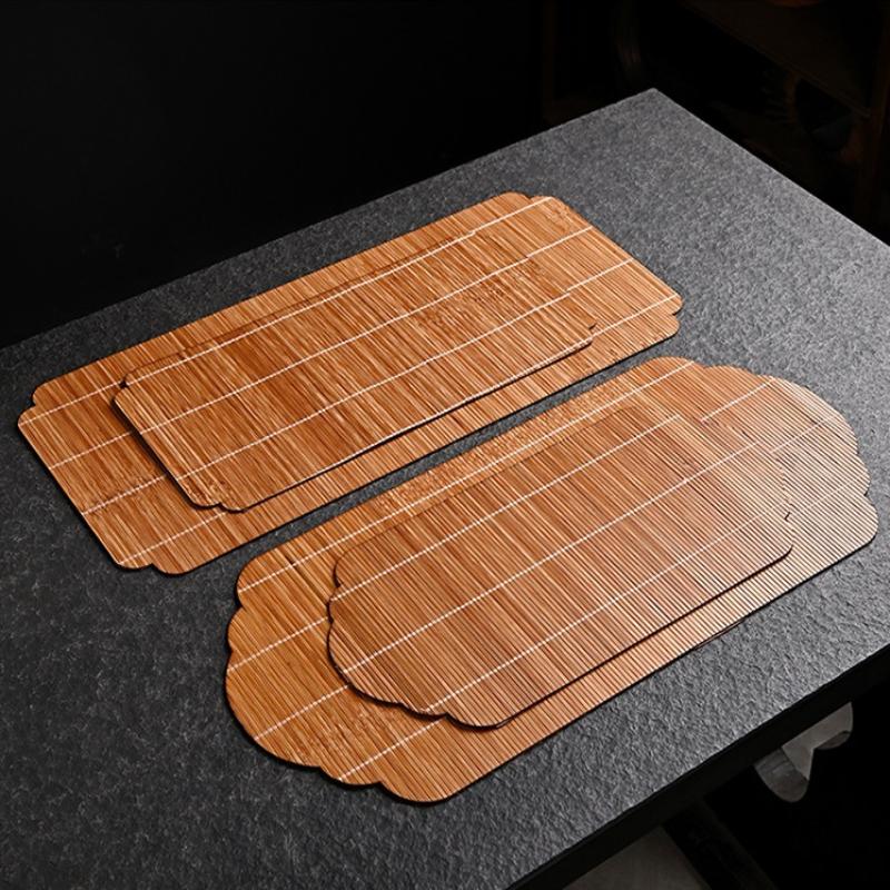 Creative Handmade Bamboo Tea Mat Craftsmanship Kung Fu Tea Set Accessories Tea Making Insulation Mat Bamboo Mat Dry Tea Mat