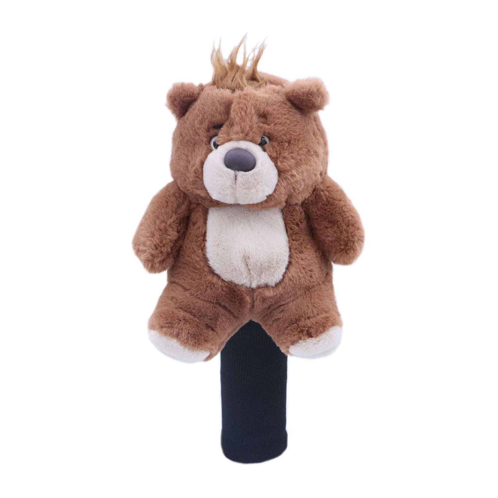 

Чехлы для клюшек для гольфа в виде милого медведя, плюшевые животные, защита на фервее, аксессуары для гольфа One Size коричневый