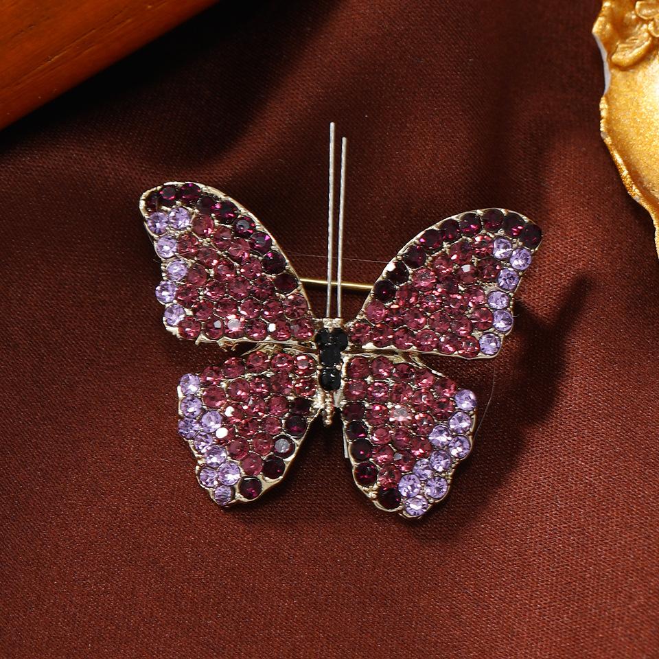 SKEDS Elegant Women Men Fashion Full Crystal Butterfly Flower Brooches Badges Shiny Boutique Decoration Rhinestone Pins Jewelry