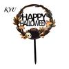 Party Favors for Halloween Cake Topper, Acrylic Castle Bat Skull Cupcake Decoration Party, Decorations Spooky Birthday Insert with Pumpkin Ghost,