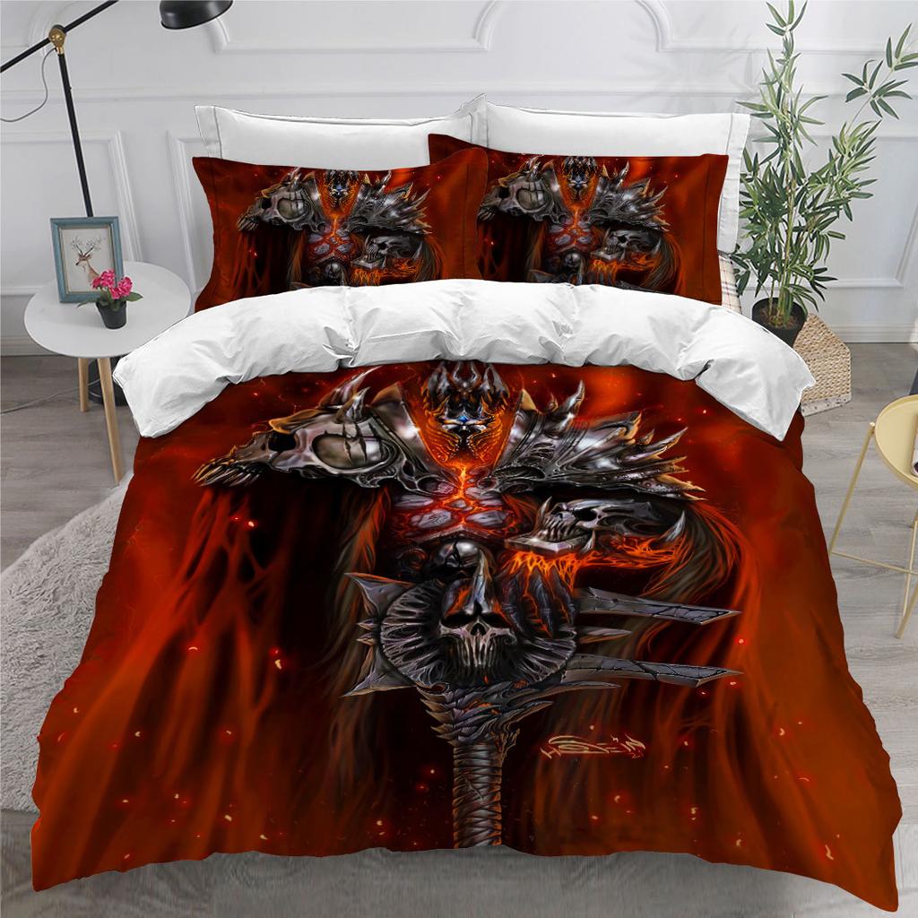 European Knight Retro 3D Digital Printing Three-Piece Set Can Be Customized Grinding Quilt Cover Pillowcase