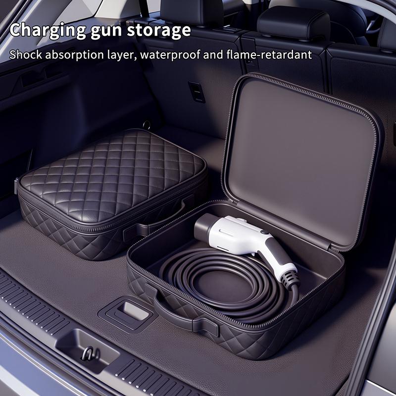 Electric Vehicle Charging Units Organizer Waterproof Storage Bag with Handle for Car Trunk Accessories
