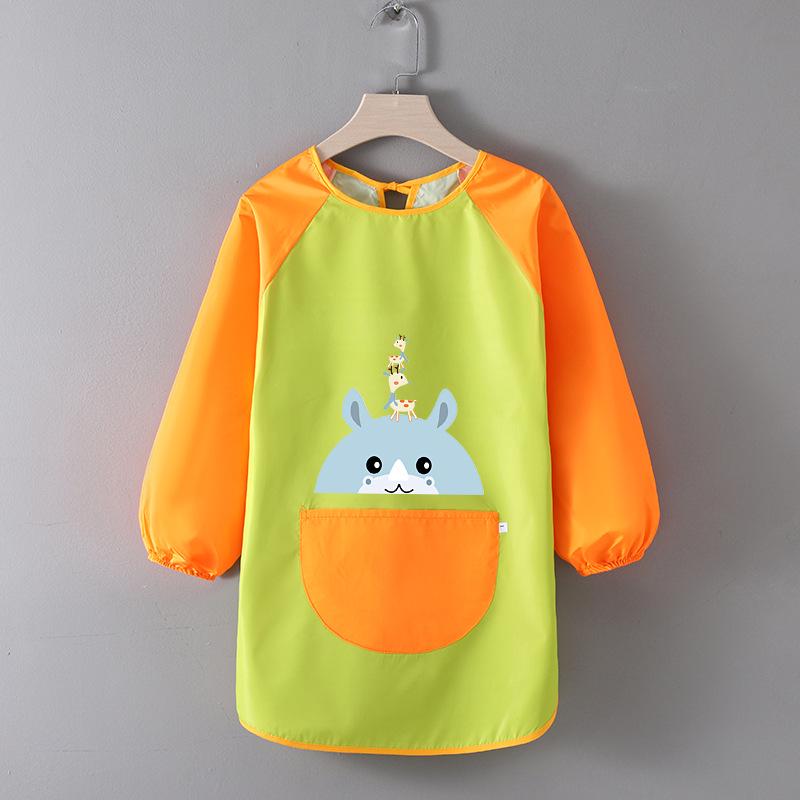 Children's Waterproof Art Smock with Logo - Reversible Apron for Painting and Eating  