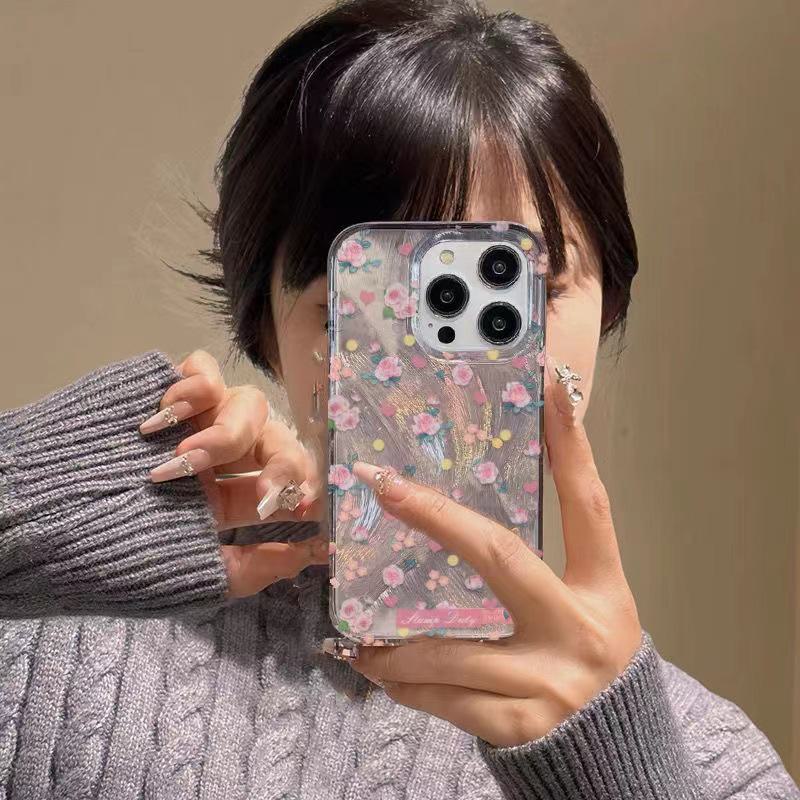 

Стильный чехол для iPhone из пряжи Pink Rose Feather для Apple 12/11/13/14 Pro Max Apple 15 Plus