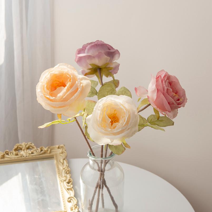 1/3Pcs Artificial Flowers Caramel Rose Bouquets Festival Decoration for Home Garden Wedding Wreaths Bridal Accessories Clearance