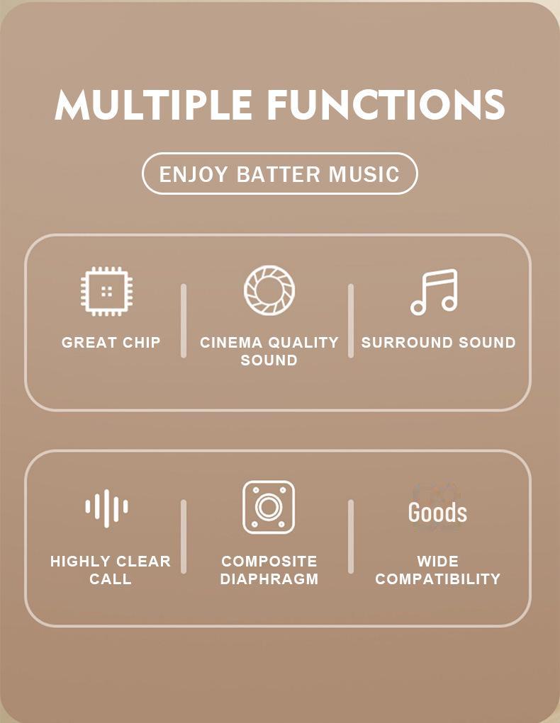 Auricolare Bluetooth TYPE-C M5: Hi-Fi Stereo Wireless per Musica Classica