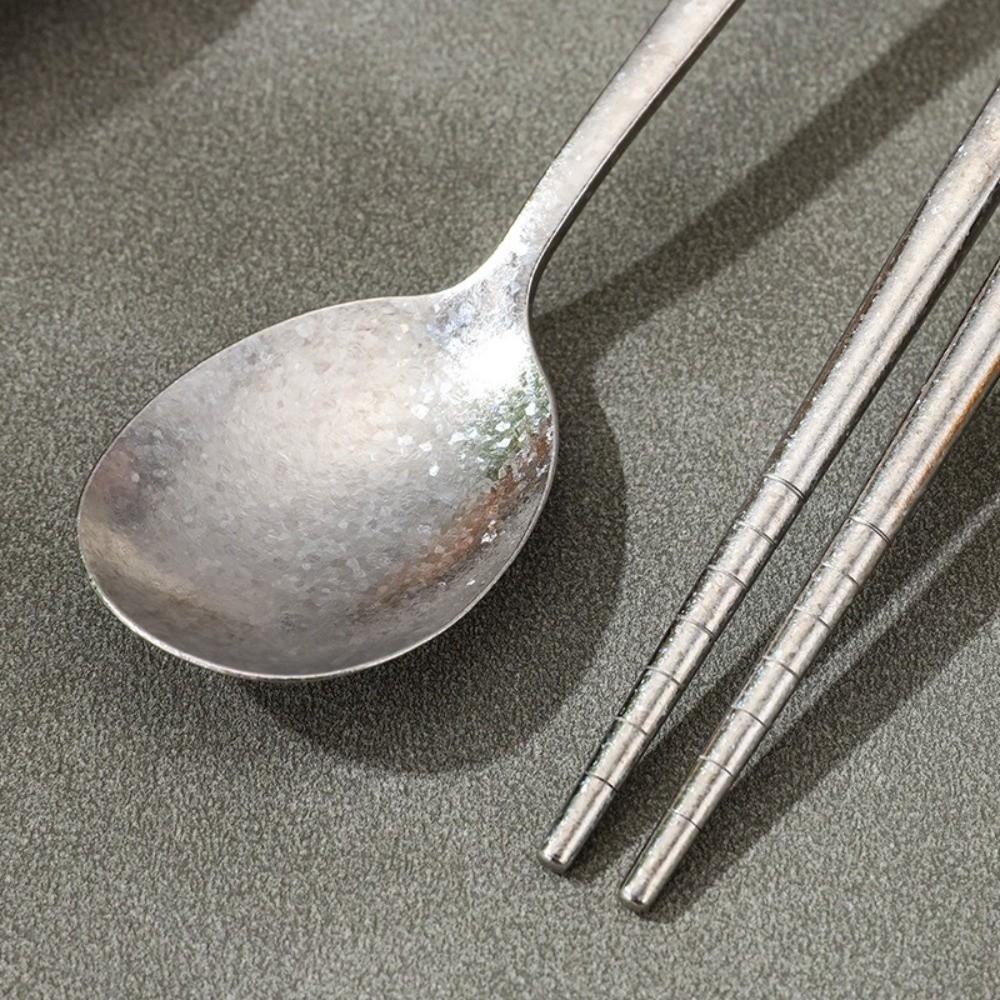 2 in 1 Student Cutlery Lightweight Camping Spoon Tableware Travel Flatware  Kitchen Accessories